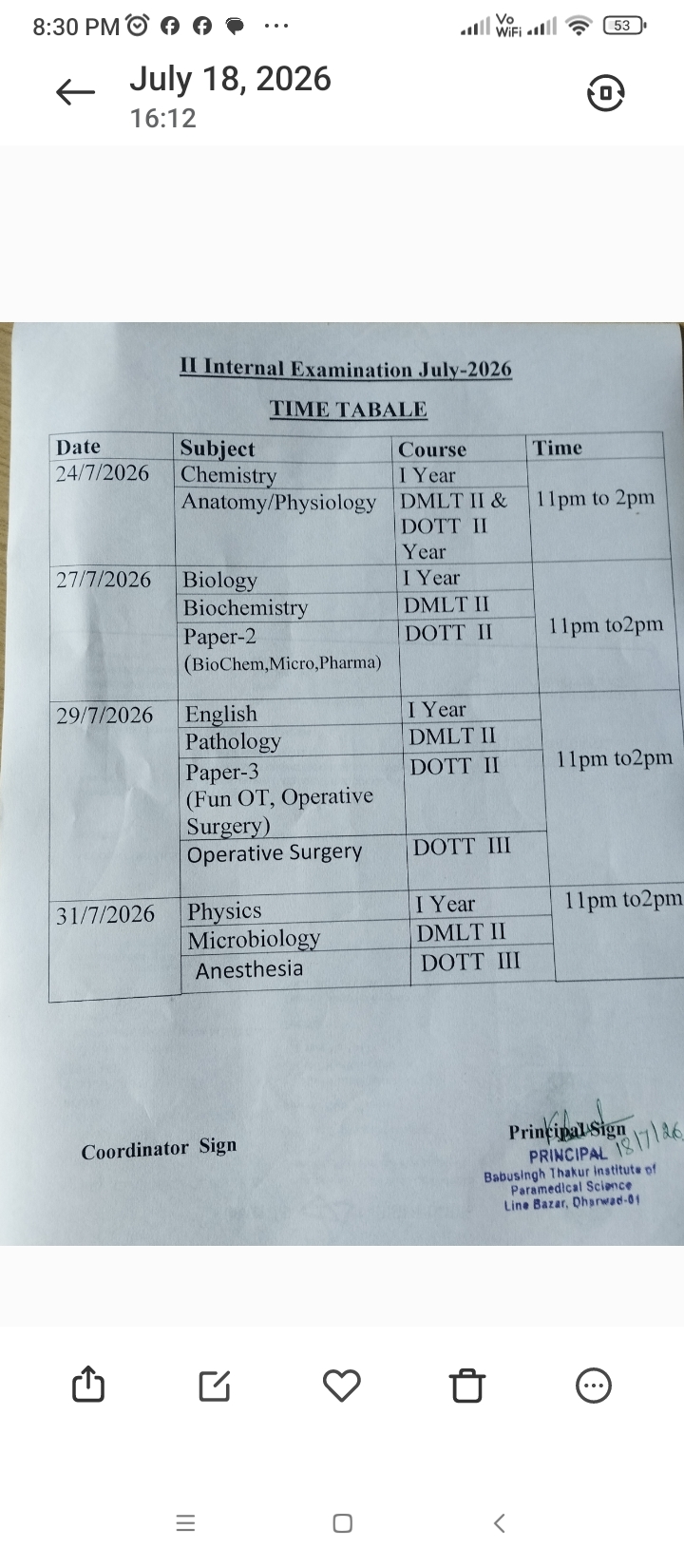 2nd Internal Examination